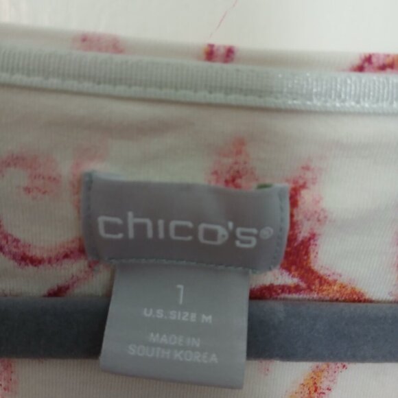 CHICO'S BRAND FLORAL PRINT BATEAU NECK SWEATER, SIZE 1....US SIZE S 8/10 - Picture 4 of 7